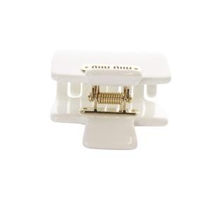 miumiu 5IF148 プレックス クロウクリップ 白 ミュウミュウ miumiu プレックス クロウクリップ ヘアクリップ ロゴ 白