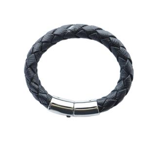 プラダ PRADA サフィアーノ レザー ブレスレット アクセサリー レザー 黒 ブラック ■GY19 /MQ ■OH レディース