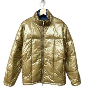 ダンヒル dunhill ダウンジャケット ナイロン 光沢感 ダブルジップ S キャメル メンズ