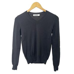ジルサンダー JIL SANDER ウール ニット セーター Vネック 長袖 36 黒 ブラック レディース