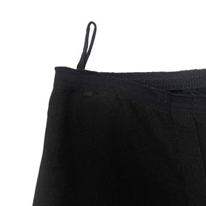 プラダ PRADA フロントプリーツ フレアスカート ひざ丈 36 黒 ブラック レディース