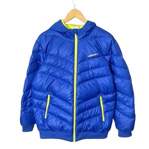 アディダス adidas ダウンジャケット ブルゾン ロゴ D83344 0 ブルー イエロー メンズ