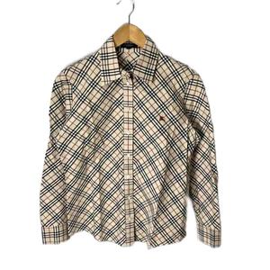 バーバリー BURBERRY 長袖シャツ 刺繍 ノバチェック 40 ベージュ FEA29-021 レディース