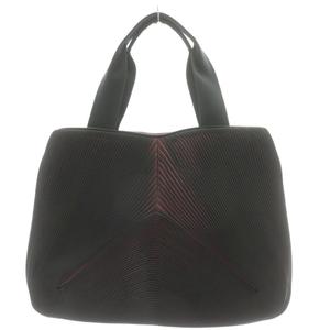 イッセイミヤケ ISSEY MIYAKE 3Dスチーム プリーツ ハンドバッグ トートバッグ ショルダーバッグ 黒 ブラック 赤 レッド /AN5 レディース