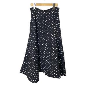 イエナ IENA フレアスカート 水玉 ドット柄 ロング 38 ネイビー レディース