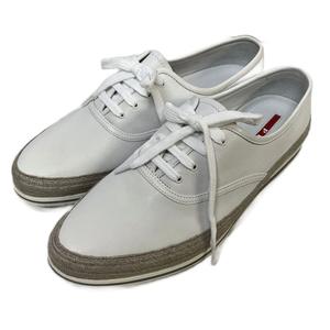 プラダスポーツ PRADA SPORT スニーカー エスパドリーユ ローカット スリッポン 切替 7 1/2 ホワイト 4E3114 メンズ