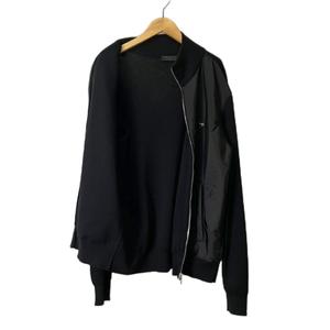 プラダ PRADA Re-Nylon Jacket ジャケット ニット切替 三角プレート リナイロン 上着 50 ブラック UMG116 ☆AA★ メンズ