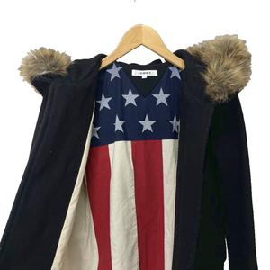 トミー TOMMY ダッフルコート フェイクファー ウール トグルボタン ミドル丈 S ブラック ■GY99 メンズ