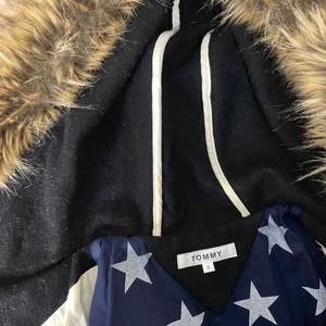 トミー TOMMY ダッフルコート フェイクファー ウール トグルボタン ミドル丈 S ブラック ■GY99 メンズ