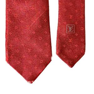 ルイヴィトン LOUIS VUITTON モノグラム ネクタイ シルク レッド ■GY06 メンズ