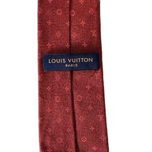 ルイヴィトン LOUIS VUITTON モノグラム ネクタイ シルク レッド ■GY06 メンズ