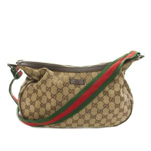 グッチ GUCCI ショルダーバッグ GGキャンバス シェリーライン 茶 ブラウン 122790 /YT ■OH レディース