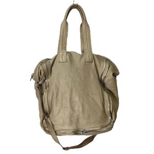 アレキサンダーワン ALEXANDER WANG ジップデザイン レザーショルダーバッグ 2WAY トートバッグ グレージュ  メンズ レディース
