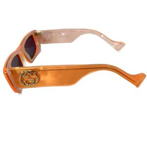 グッチ GUCCI サングラス レクタンギュラー インターロッキングG 52ロ20 オレンジ GG0516S レディース