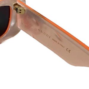 グッチ GUCCI サングラス レクタンギュラー インターロッキングG 52ロ20 オレンジ GG0516S レディース