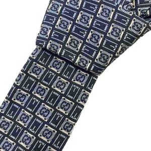 グッチ GUCCI ネクタイ 総柄 ビジネス シルク ブルー ■GY06 メンズ