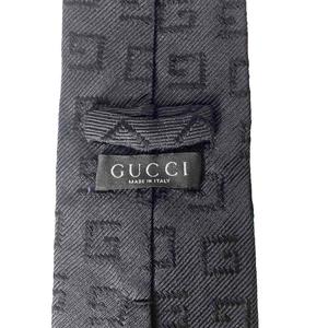 グッチ GUCCI ネクタイ G柄 総柄 ビジネス シルク ワイドタイ ブラック ネイビー ■GY06 メンズ