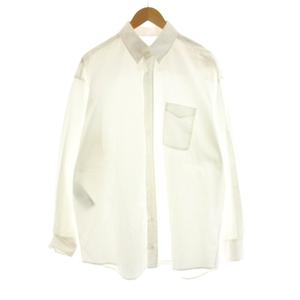 メゾンマルジェラ 4 Maison Margiela 4 21SS ドレープボタンダウンシャツ 長袖 36 白 ホワイト S51DL0352 /KU レディース