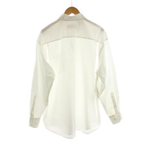 メゾンマルジェラ 4 Maison Margiela 4 21SS ドレープボタンダウンシャツ 長袖 36 白 ホワイト S51DL0352 /KU レディース