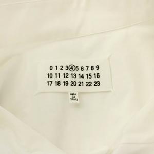 メゾンマルジェラ 4 Maison Margiela 4 21SS ドレープボタンダウンシャツ 長袖 36 白 ホワイト S51DL0352 /KU レディース