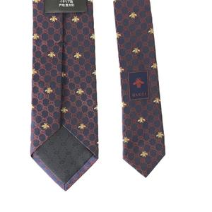 グッチ GUCCI GG BEES SILK TIE ネクタイ ビー刺繍 ネイビー ネイビー 545078 4E002 4174 ☆AA★ メンズ