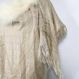 グッチ GUCCI ショール ケープ ストール GG柄 フォックスファー 毛皮