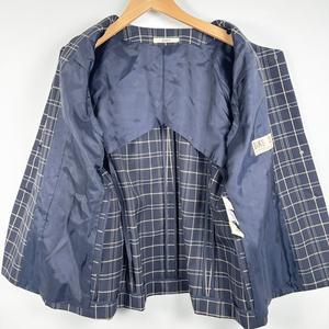 DAKS チェック柄 ノーカラージャケット レディース