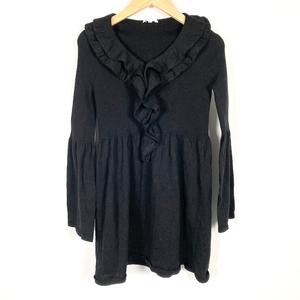 フリル付きブラックチュニック長袖ワンピース TOKUKO 1er VOL フリル襟