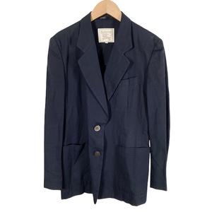 バーバリーズ Burberrys テーラードジャケット シングル 長袖 ロゴボタン 無地 ネイビー 紺 9号 M相当 レディース
