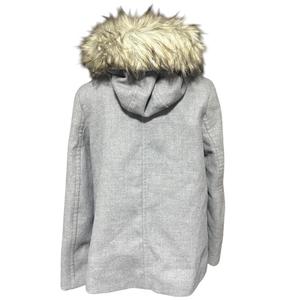 ザラ ZARA 長袖ダッフルコート フルジップ 無地 グレー XS レディース