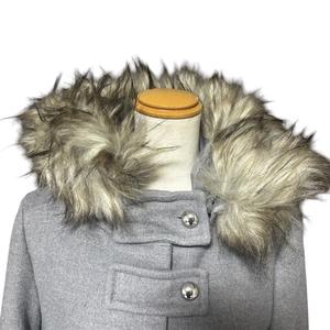 ザラ ZARA 長袖ダッフルコート フルジップ 無地 グレー XS レディース