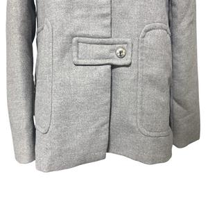 ザラ ZARA 長袖ダッフルコート フルジップ 無地 グレー XS レディース