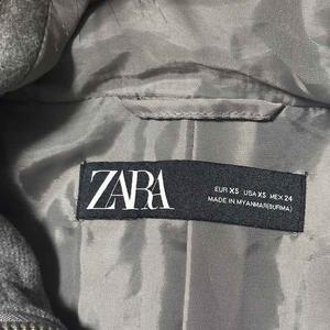 ザラ ZARA 長袖ダッフルコート フルジップ 無地 グレー XS レディース
