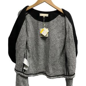 【未使用/タグ付】自由区 オンワード樫山 ノーカラー ラメツイードジャケット 自由区 オンワード樫山 タグ付き ノーカラージャケット カラーレス