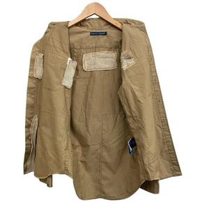 ラルフローレン RALPH LAUREN 長袖シャツ スパンコール ステッチ コットン ベージュ ブラウン系 サイズ2 S相当 レディース