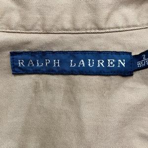 ラルフローレン RALPH LAUREN 長袖シャツ スパンコール ステッチ コットン ベージュ ブラウン系 サイズ2 S相当 レディース