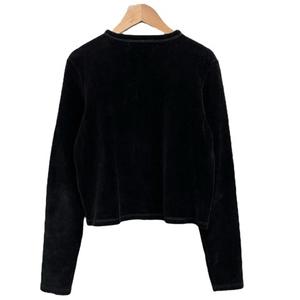 ラルフローレン RALPH LAUREN ノーカラージャケット 上着 フロントジッパー ストレッチ ショート丈 ブラック サイズM レディース