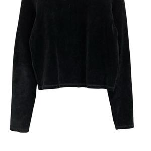 ラルフローレン RALPH LAUREN ノーカラージャケット 上着 フロントジッパー ストレッチ ショート丈 ブラック サイズM レディース