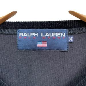 ラルフローレン RALPH LAUREN ノーカラージャケット 上着 フロントジッパー ストレッチ ショート丈 ブラック サイズM レディース