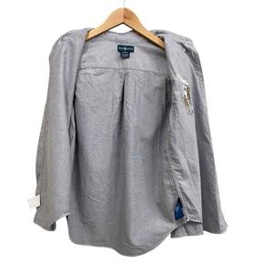 ラルフローレン RALPH LAUREN ボタンダウンシャツ 長袖 ロゴマーク刺繍 ジュニア ネイビー系 グレー系 サイズM  キッズ