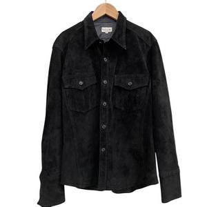 ポールスミス PAUL SMITH レザーシャツジャケット スウェード ウエスタン 裏地 ブラック サイズM   メンズ