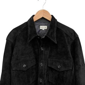 ポールスミス PAUL SMITH レザーシャツジャケット スウェード ウエスタン 裏地 ブラック サイズM   メンズ