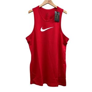ナイキ NIKE タグ付きタンクトップ ロゴプリント メッシュ生地 レッド サイズXL メンズ