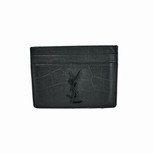 イヴサンローラン YVES SAINT LAURENT カードケース レザー ロゴ 黒 ブラック 485631 メンズ レディース