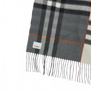 バーバリー BURBERRY チェック カシミヤ マフラー プリント 210×50cm ホワイト ブラック 8063901 メンズ レディース