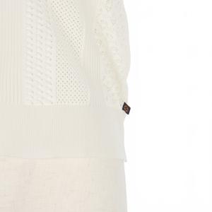 ルイヴィトン LOUIS VUITTON クロップドニット ポロシャツ スキッパーネック 半袖 XS 白 ホワイト RW182W HVD FFKS03 レディース