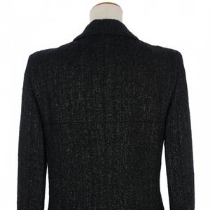シャネル CHANEL ツイード ジップアップ コート スタッズボタン 38 黒