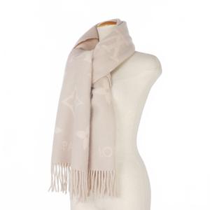 LOUIS VUITTON カシミヤマフラー ピンク×ホワイト LOUIS VUITTON カシミヤマフラー ピンク×ホワイト ピンク系 Louis