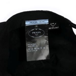 プラダ PRADA Re-Nylon トライアングルロゴ 三角プレート ベースボールキャップ 帽子 M 黒 ブラック 1HC274 P101 2022 26012 メンズ レディース