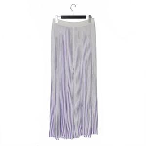 未使用品 エムエムシックス メゾンマルジェラ MM6 Maison Margiela 22SS ストライプ ニットプリーツパンツ スラックス S ホワイト パープル 白 紫 S52KA0354 国内正規 